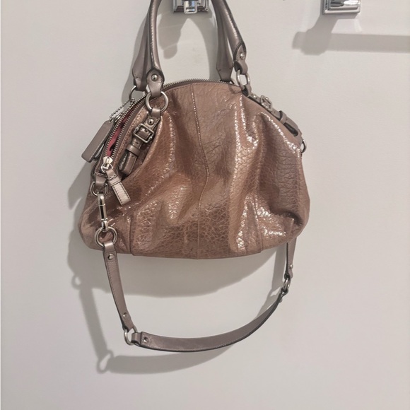 Coach Metallic Tan Leather Hobo Bag - Picture 15 of 16